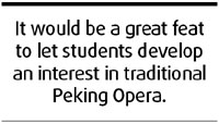 Peking Opera tuition necessary for students