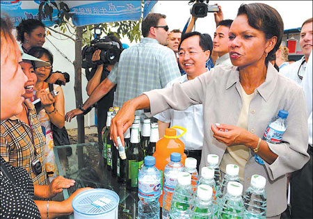 Rice impressed with quake relief work