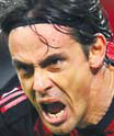 Inzaghi hat-trick puts Milan second