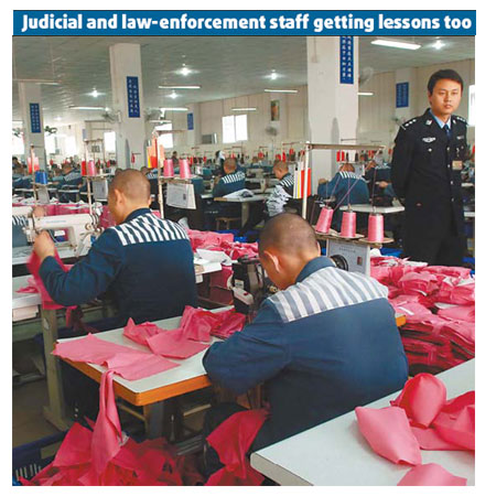 Prison officers under training