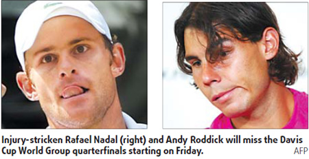 Nadal, Roddick injuries cloud Cup quarters