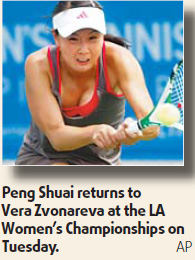 Zheng and Li advance but brave Peng falls