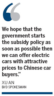 BYD hopes to spark sales of electric car