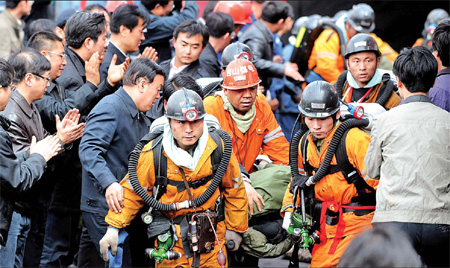 Miracle rescue from flooded mine