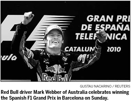 Webber reigns in Spain for Red Bull