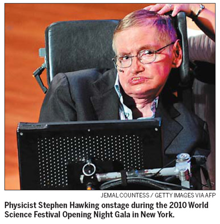 Stephen Hawking honored at NY science, arts gala