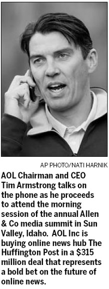 AOL masterstroke to boost online content, buys Huffington Post