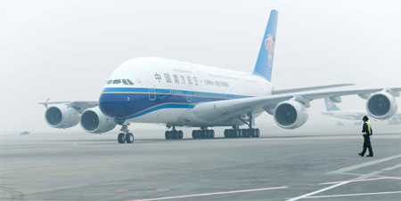 China Southern's new A380 on Beijing-HK route