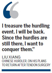 Liu plans to return after Achilles surgery