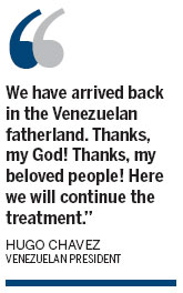 Chavez returns from Cuba