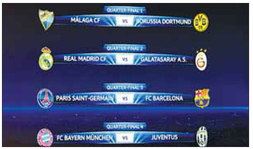 Bayern faces Juve; Barca meets PSG