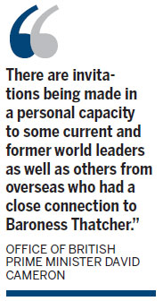 Invitations sent out for Thatcher's funeral