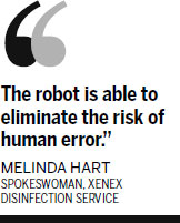 Disinfectant robot employed against Ebola