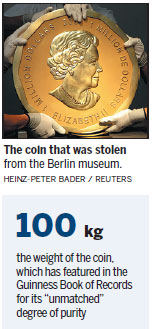 Gold coin worth $4m stolen from museum