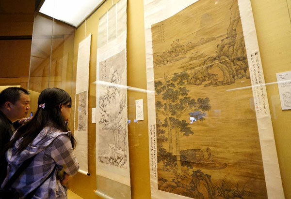 Ancient calligraphy and painting works exhibited