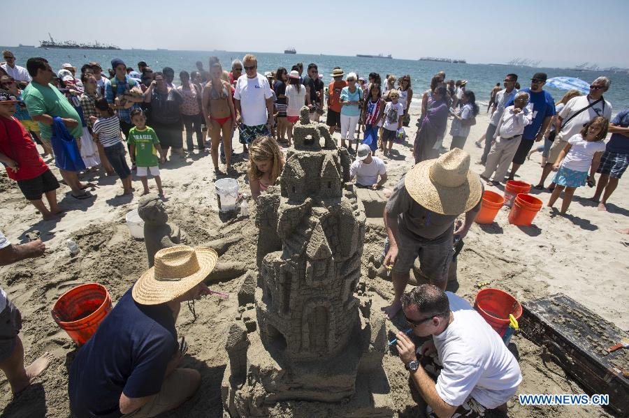 Sand sculpture contest in Long Beach, California