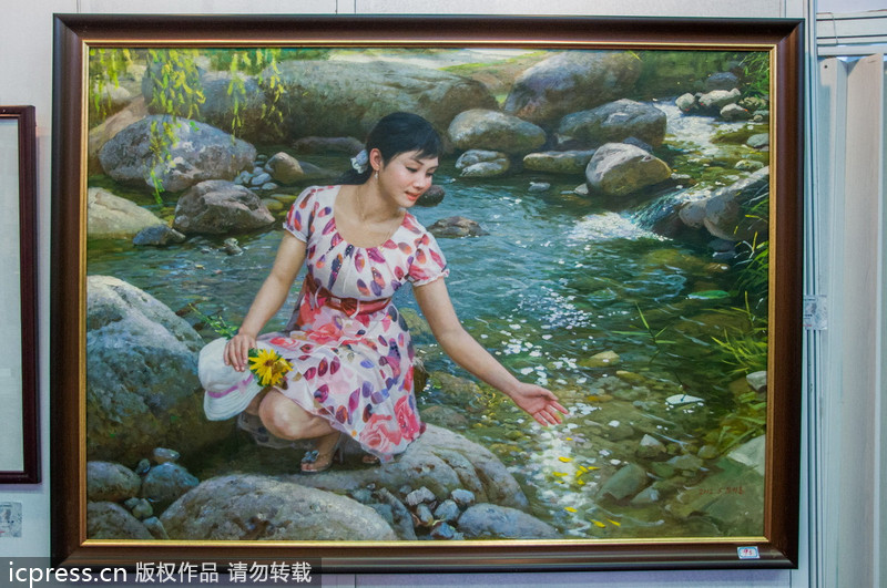 Paintings depict life in the DPRK