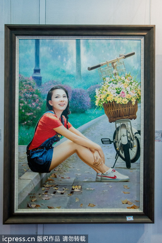 Paintings depict life in the DPRK