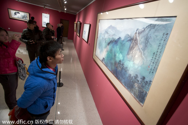 Zhang Daqian's work exhibited in Beijing