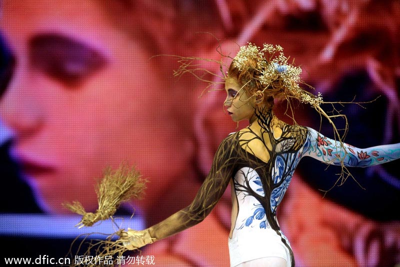 Art of body painting showcased in Russia