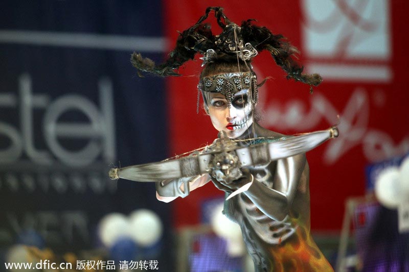 Art of body painting showcased in Russia