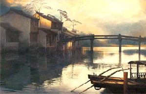 Oil paintings depict picturesque Jiangnan