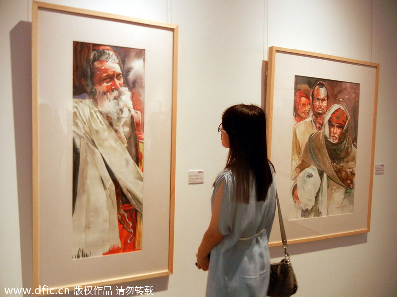 Renowned watercolor paintings visit Suzhou