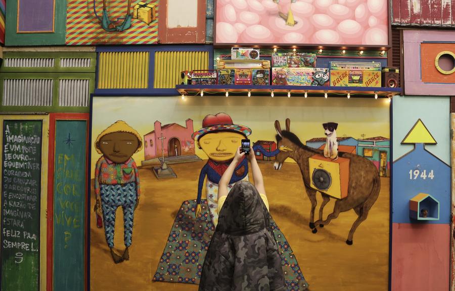 Twin artists 'Os Gemeos' hold exhibition in Sao Paulo