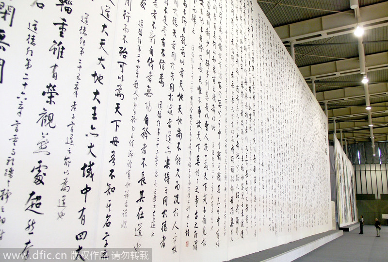 World's largest calligraphy piece makes appearance in Nanjing