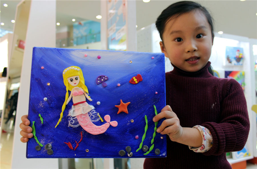 Creative dough paintings from children exhibited in Suzhou