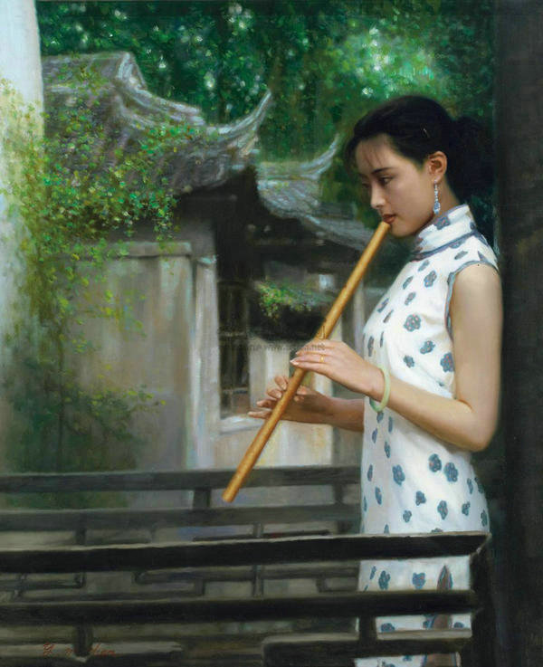 <EM>Qipao</EM> beauty in Chinese oil paintings