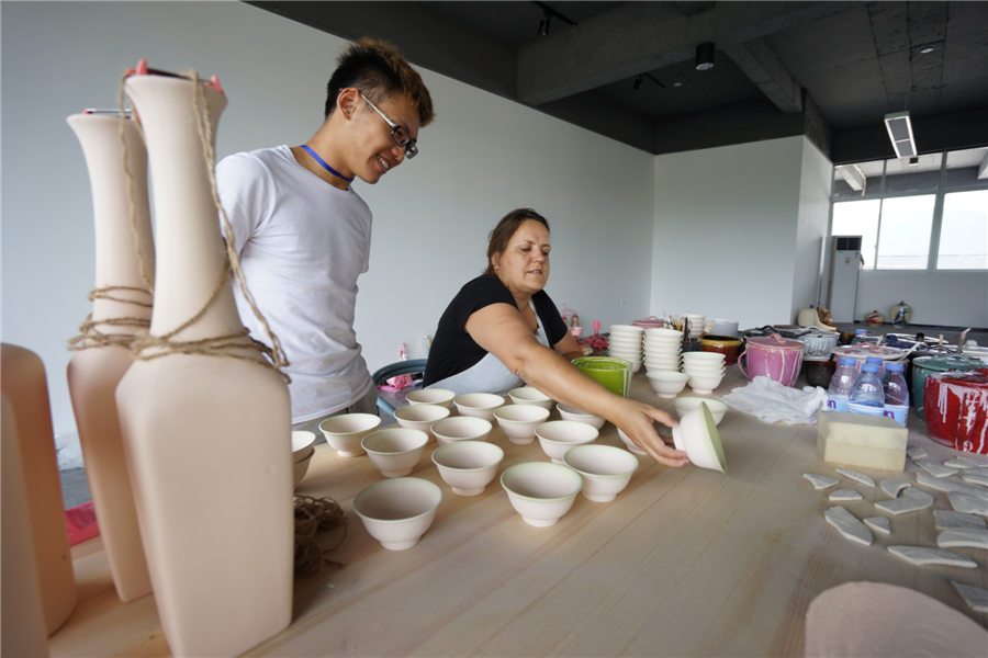 Artists create amazing works using traditional ceramics