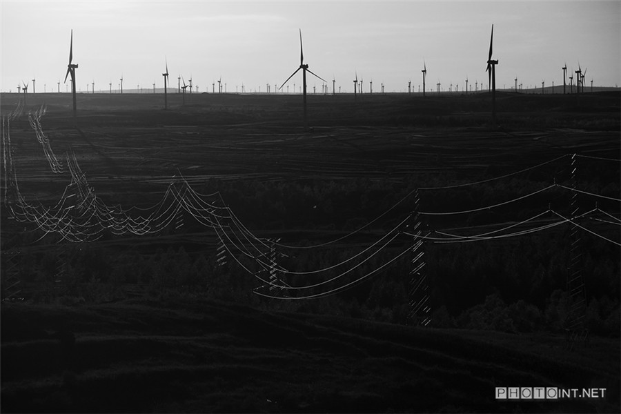 Amazing landscape of China in white and black