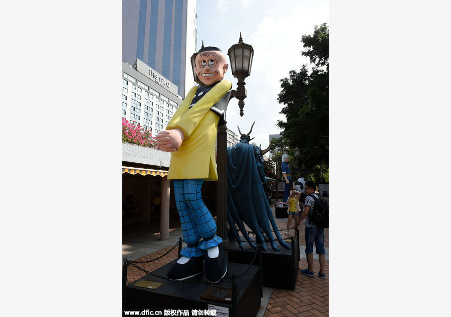 Statues of comic characters at the HK Avenue of Comic Stars