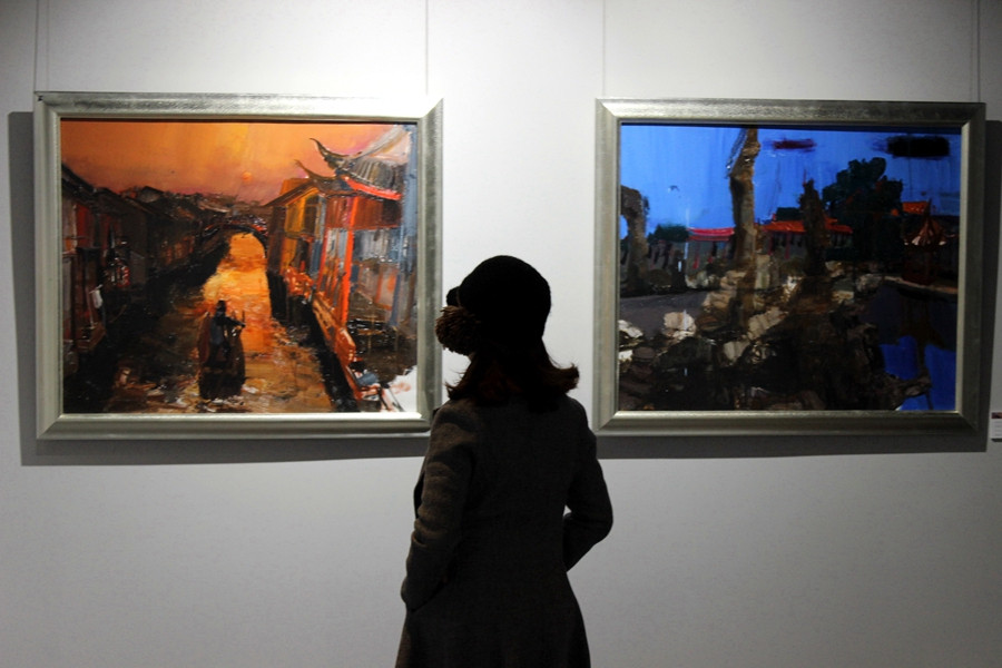 Chinese contemporary oil paintings exhibition held in Suzhou