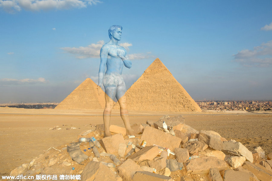 US body paint artist blends people into iconic sights