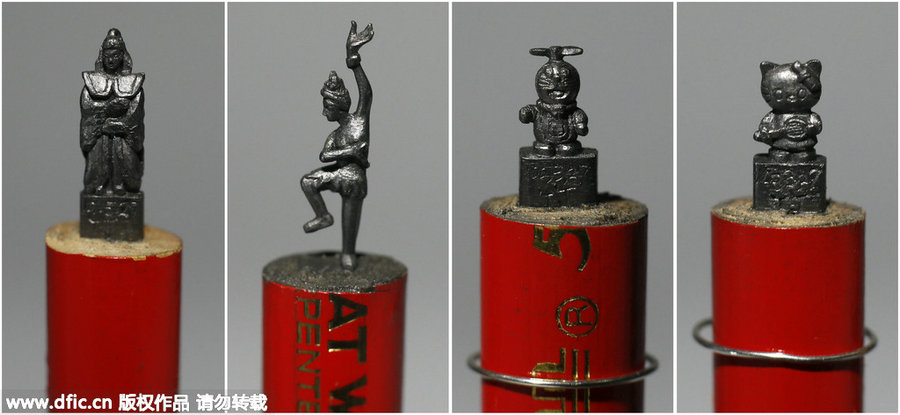 Talented artist makes tiny pencil lead sculptures