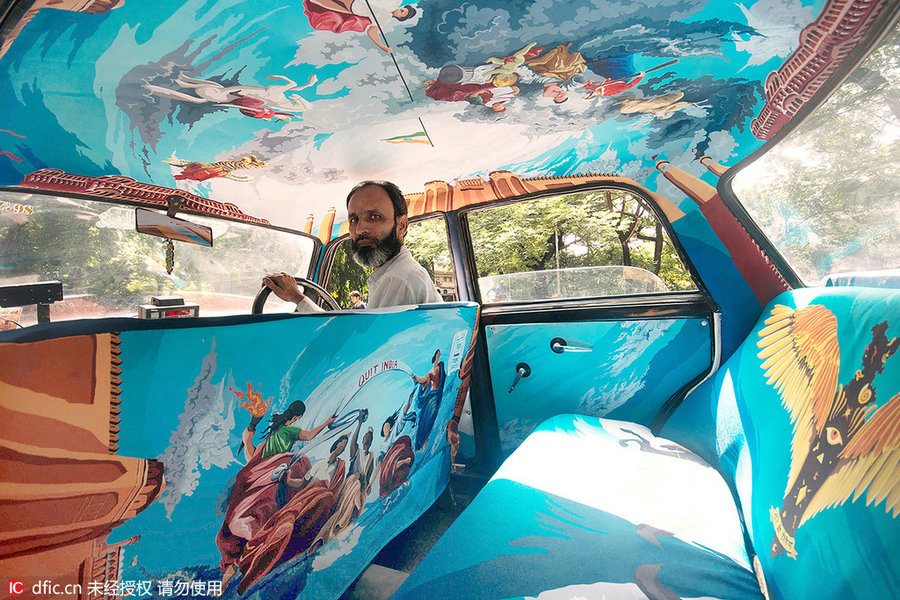 Mumbai taxis become mobile works of art
