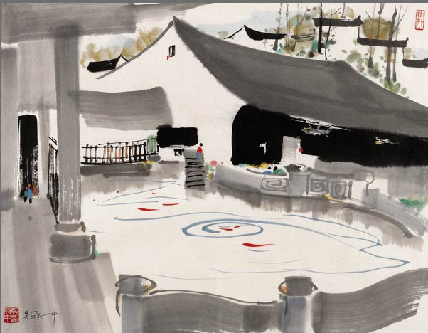 Wu Guanzhong's portrayal of water town draws record bid