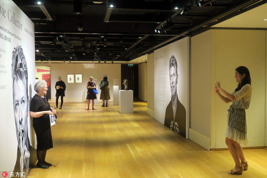 Rock star David Bowie's art collection exhibited in Hong Kong