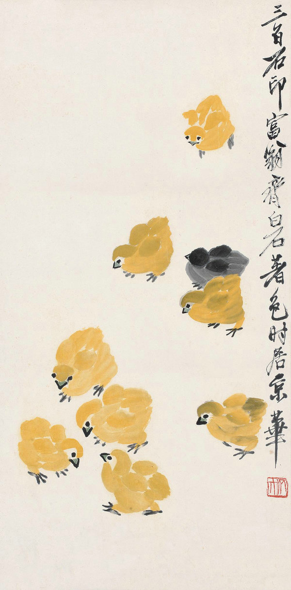 Lovely roosters depicted by Chinese painters