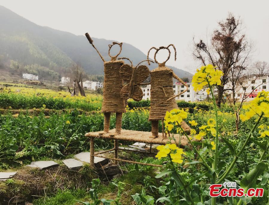 China's most beautiful village adds straw creations