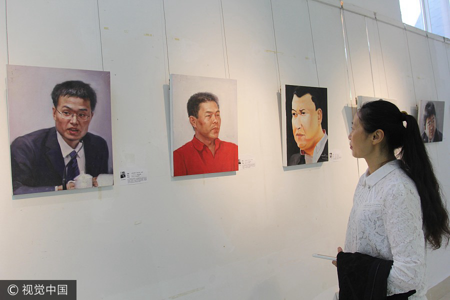 Oil paintings depict China's most inspiring role models