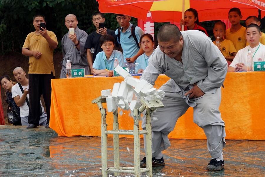 Martial arts competition held in Shaolin Temple