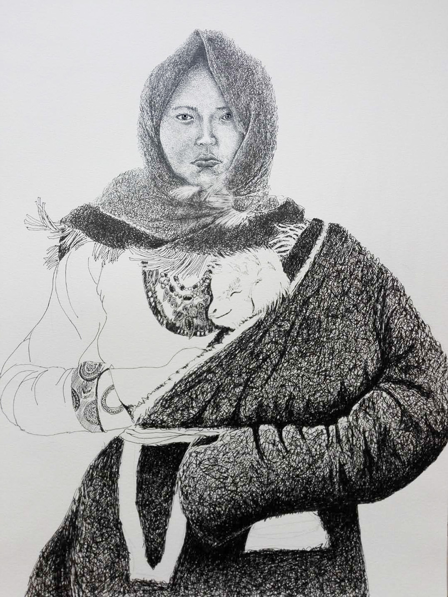 Jilin teacher creates 300 pictures with pen drawing