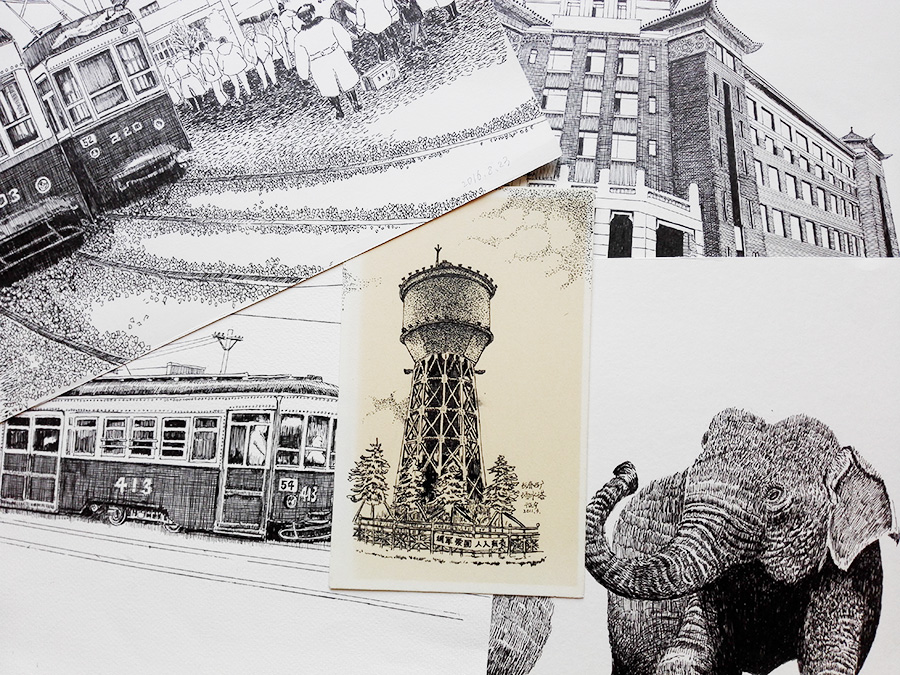 Jilin teacher creates 300 pictures with pen drawing