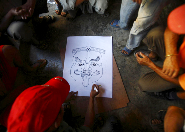 Ghantakarna festival in Bhaktapur