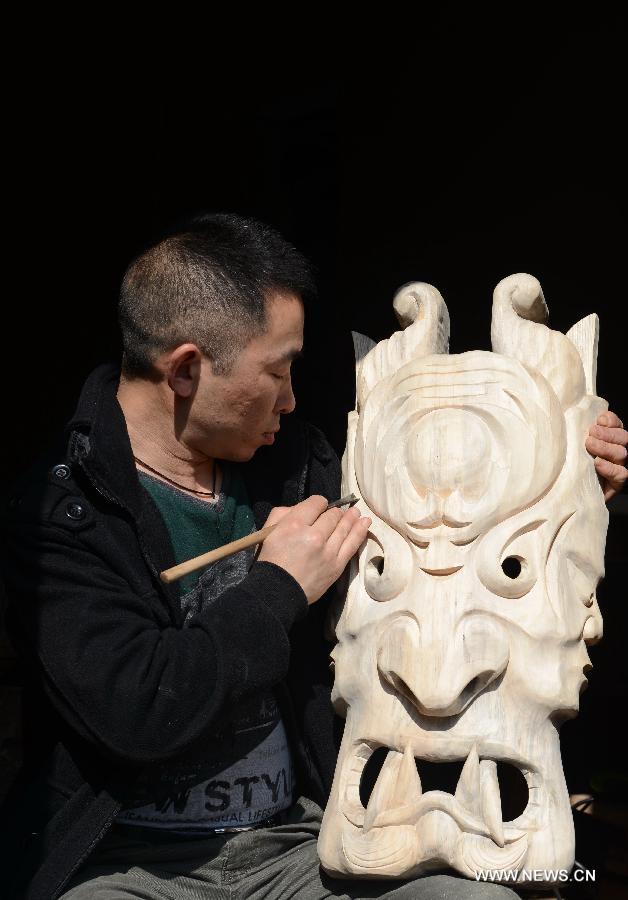 Nuo Opera mask workshop in Hubei