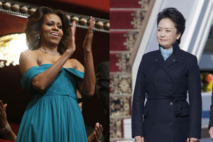 Peng Liyuan meets with Michelle Obama