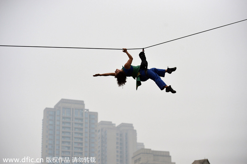 Aerial dance wows spectators